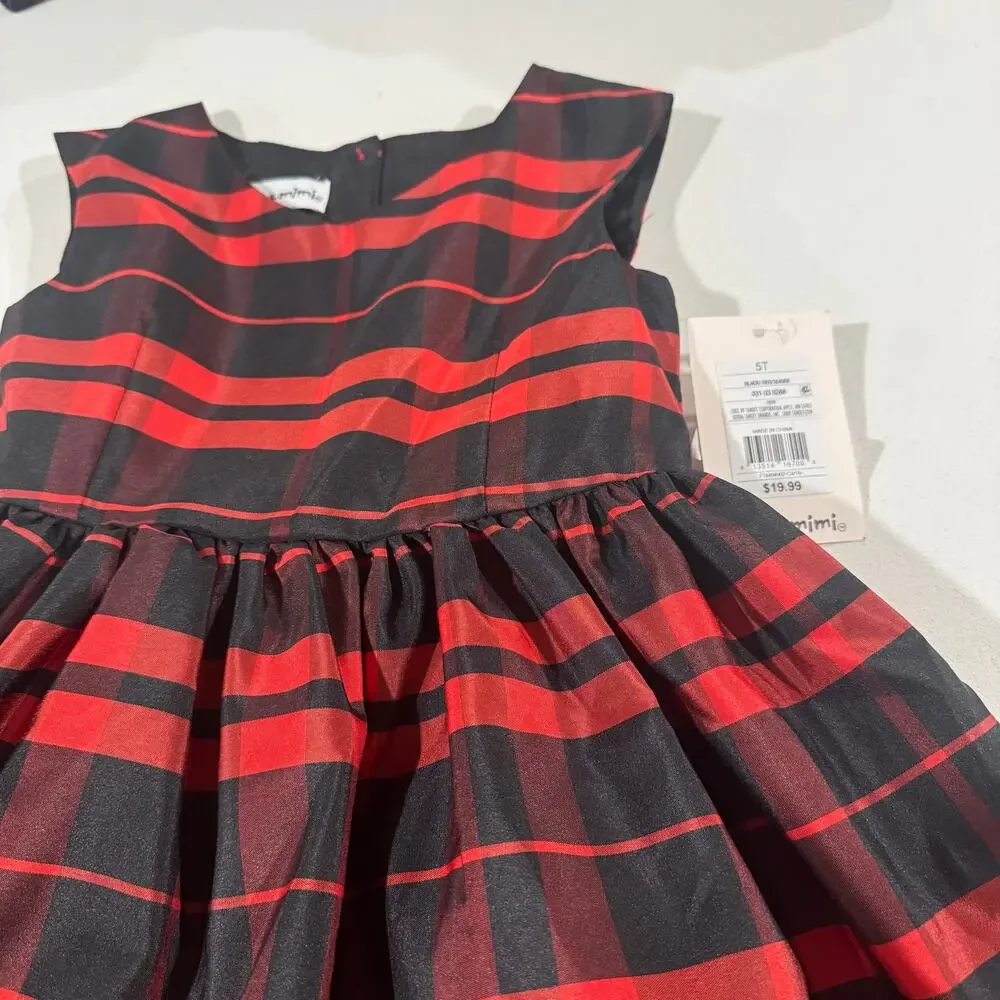 Mia & Mimi Toddler Girl 5T Red and Black Formal Party Dress NWT - Picture 2 of 6